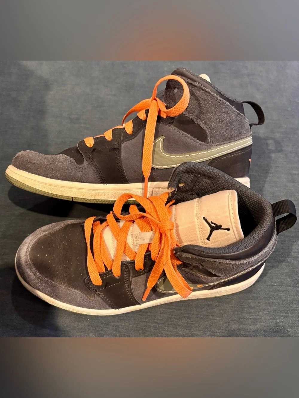 Nike Air Jordan High-Top Sneakers in Black and Orange